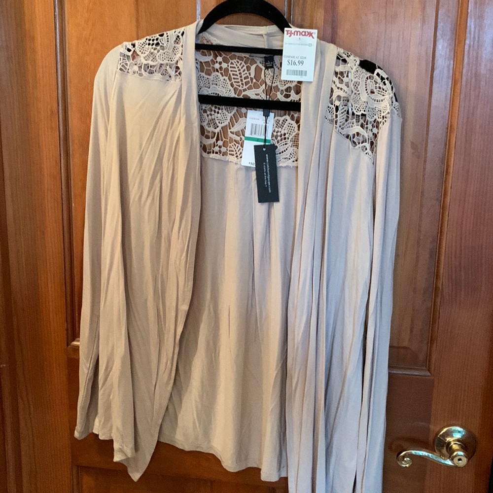 Tan cardigan, size L